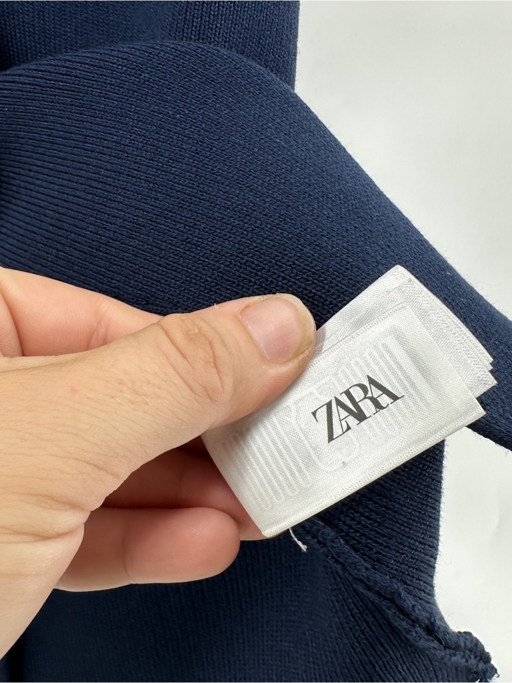 Zara Basic Knit Button Top in Navy Blue - Picture 8 of 10